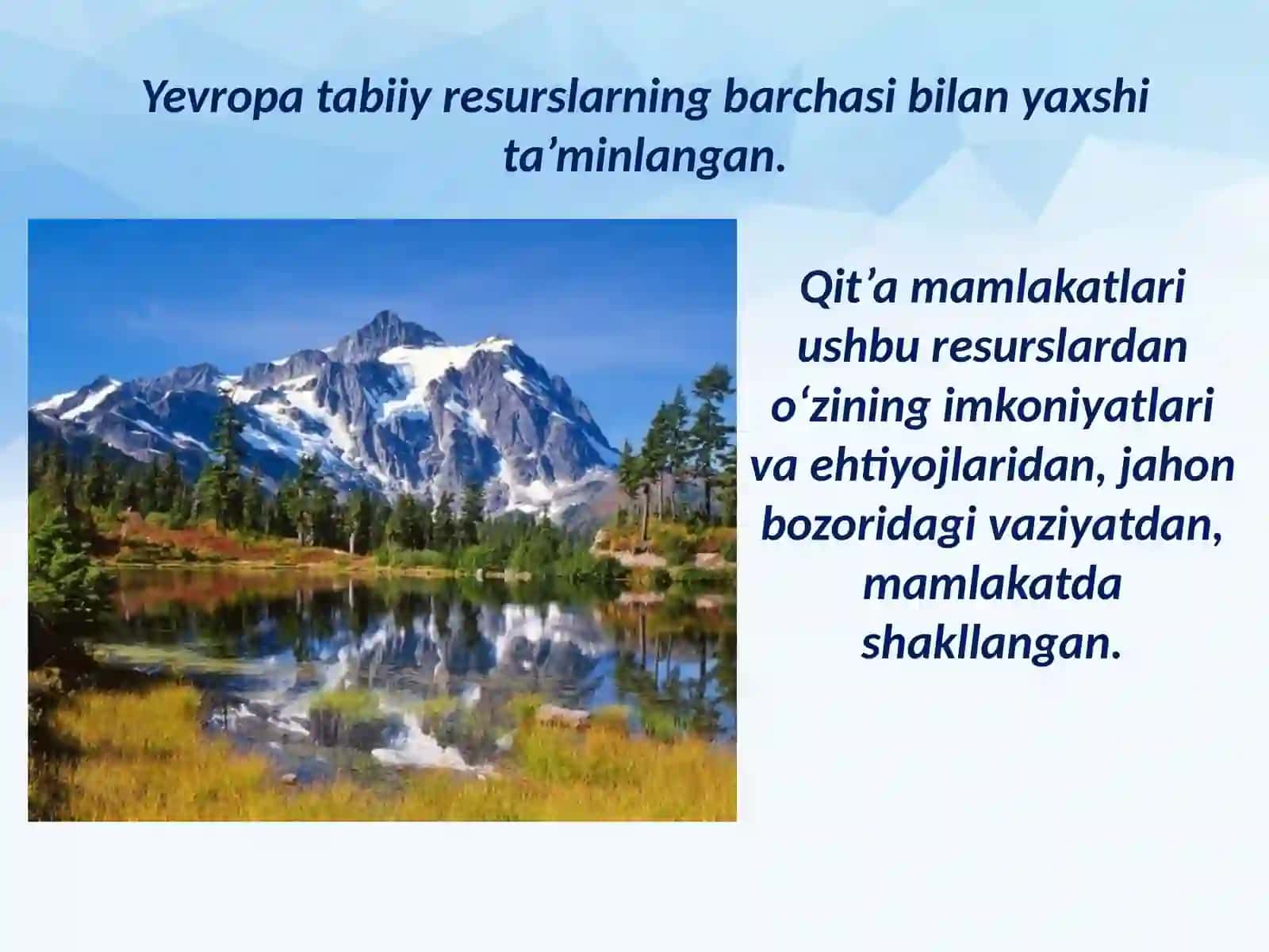 Yevropa mamlakatlarining tabiiy resurslari 3