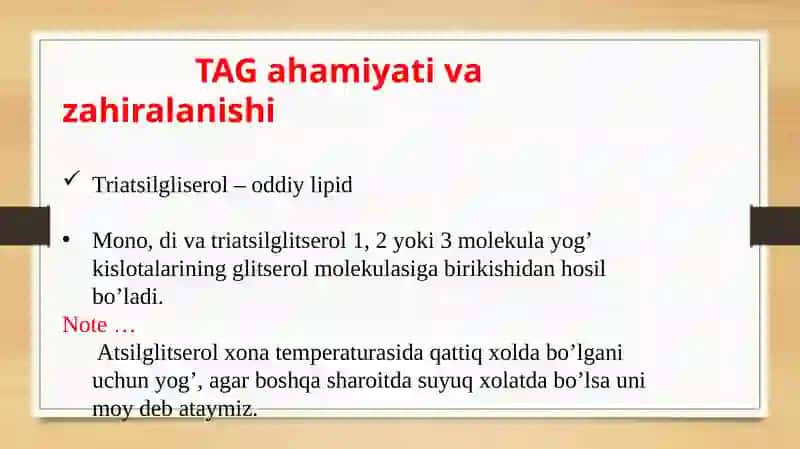 Triatsilglitserol va Ketontanachalar metabolizmi 3