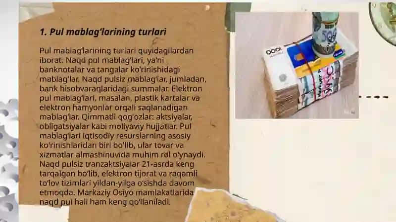 Pul mablagʻlari va hisob-kitoblar hisobi 3