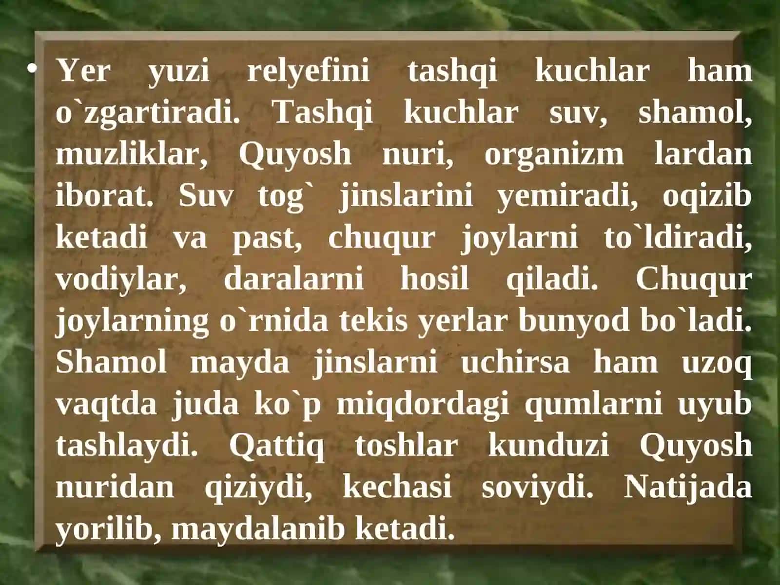 Yer yuzi relyefining asosiy shakillari 3