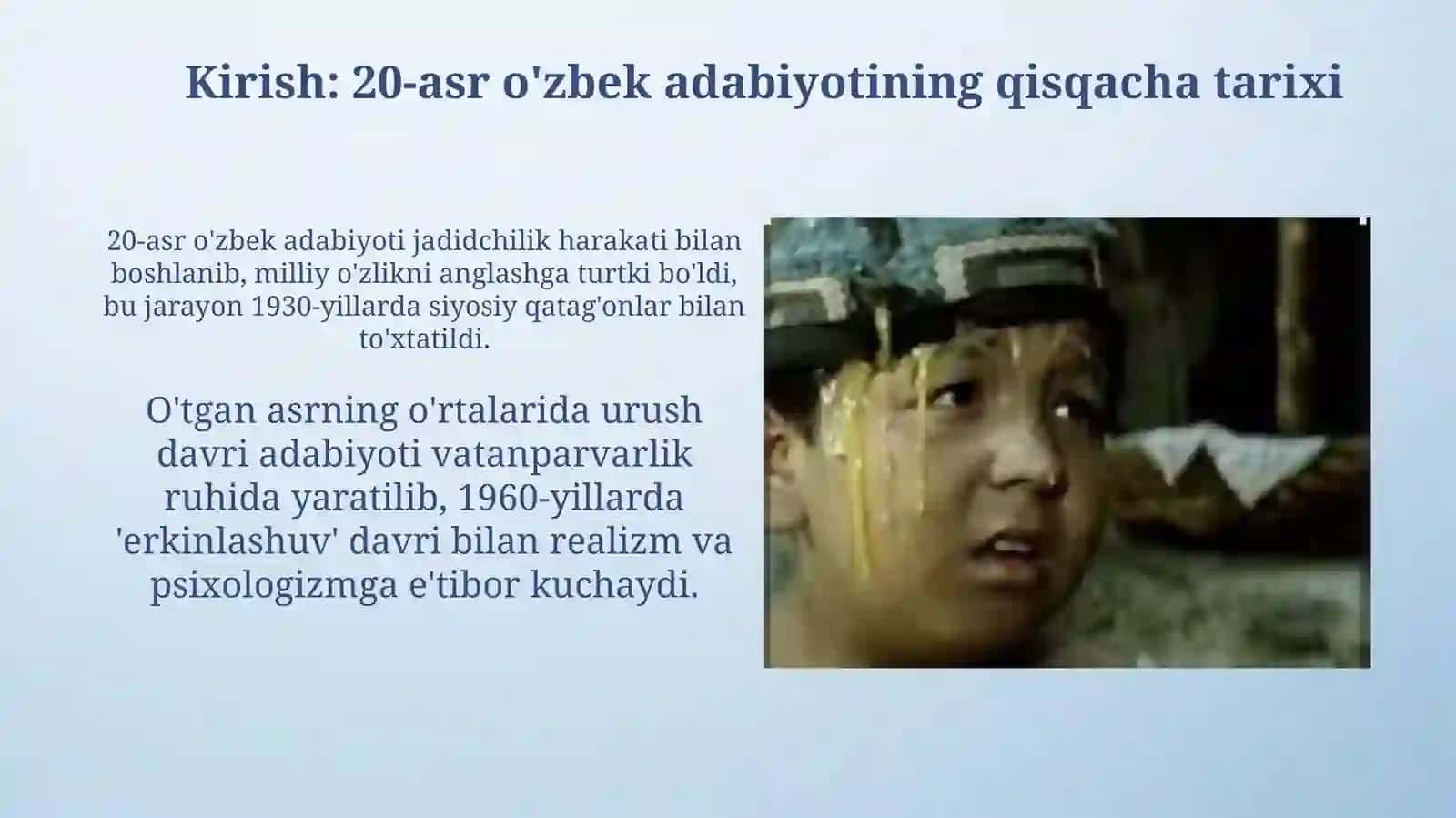 XX asr oʻzbek adabiyoti namunalari sahnavaekranda 3