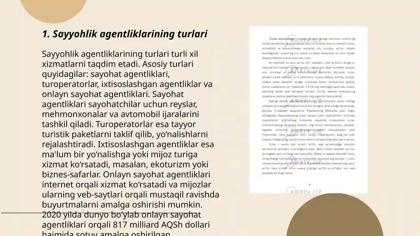Sayyohlik agentliklarining turlari 3