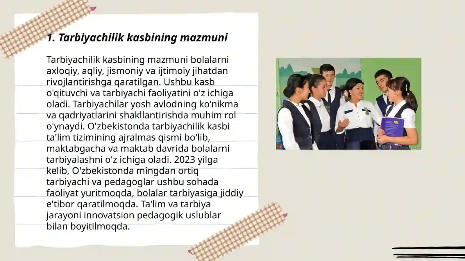 Tarbiyachilik kasbi tarbiyachilik kasbininh ahamiyati tarbiyachilarga qòyiladigan talablar 3