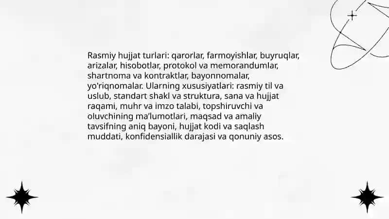 Rasmiy hujjat turlari va ularning xususiyatlari 3