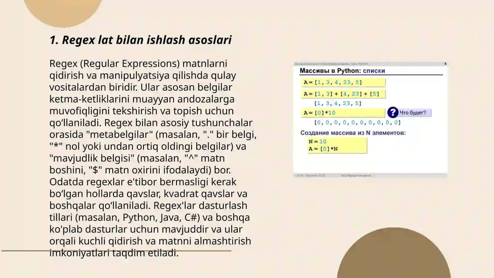 Regex lat bilan ishlash asoslari 3