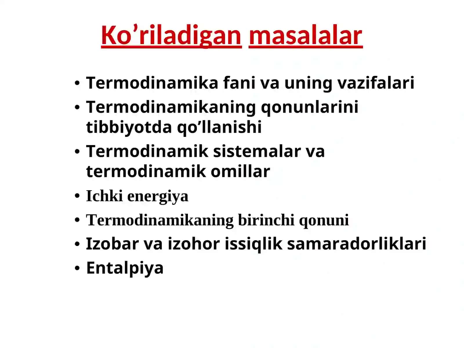 Kimyoviy Termodinamika Asoslarima’ruza 3