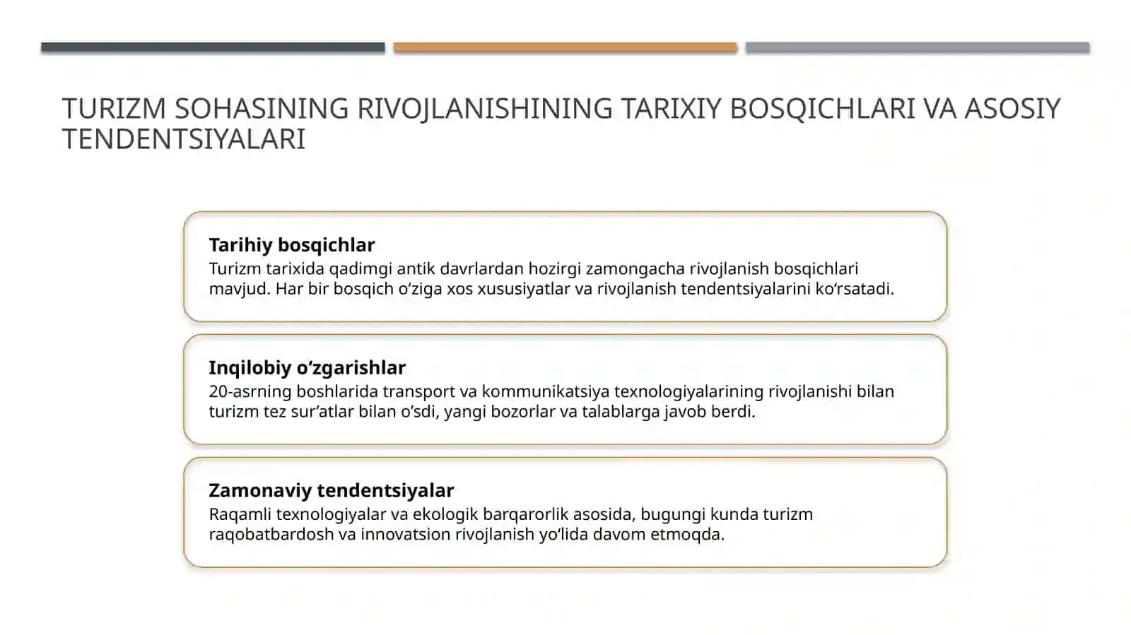 Turizm sohasining rivojlanishi 3