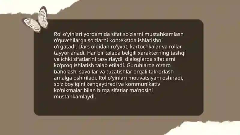Sifat so'z turkumini o'rganishda interfaol usullarni qo'llash 3