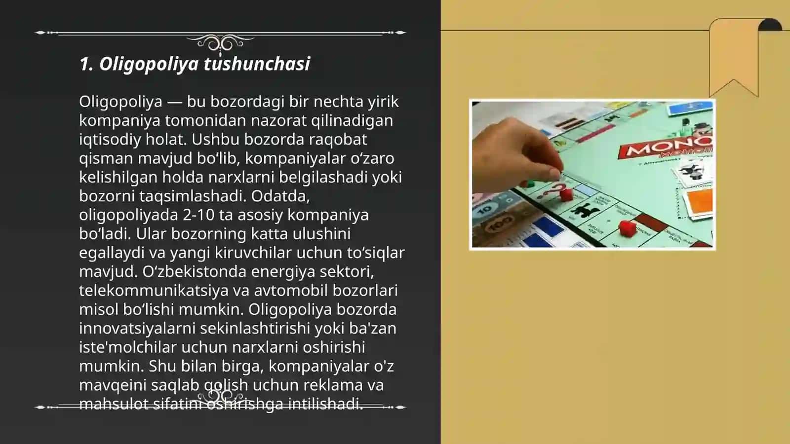 Oligopoliya va manopolistik raqobat 3