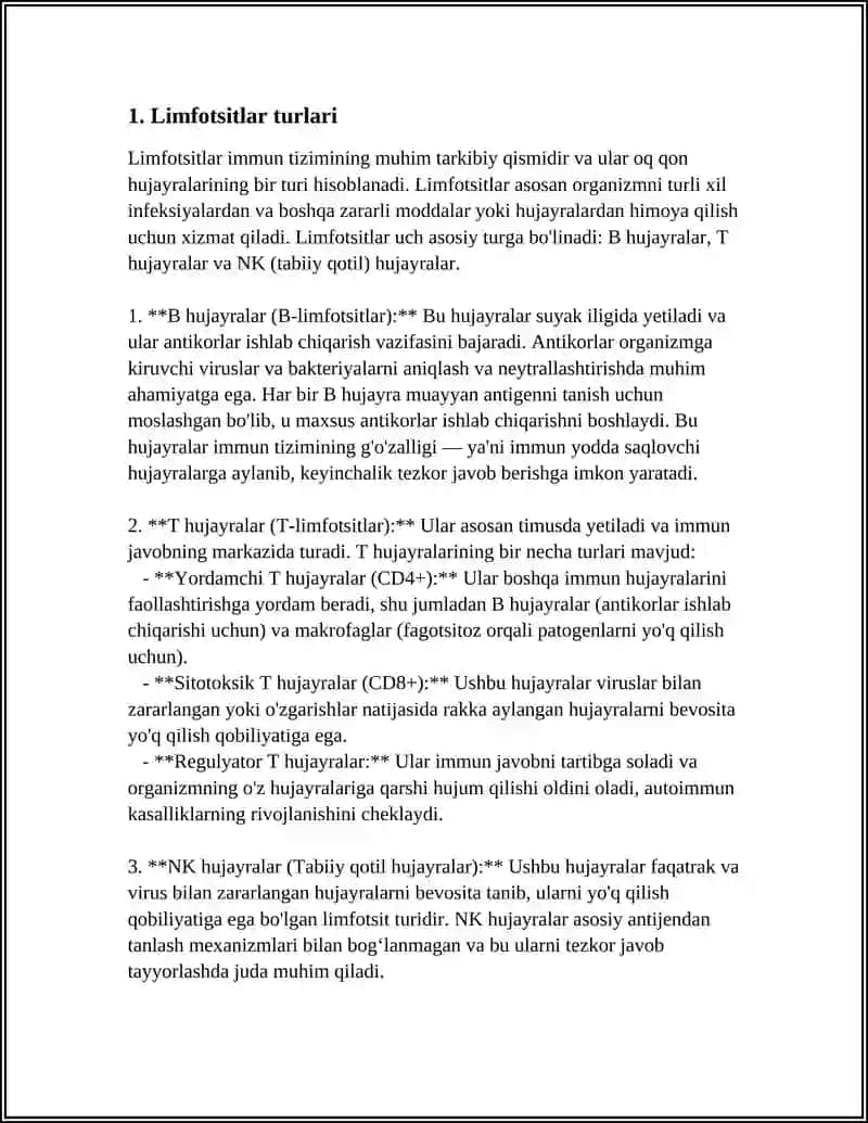 LIMFOTSITLAR FIZIOLOGIYASI 3