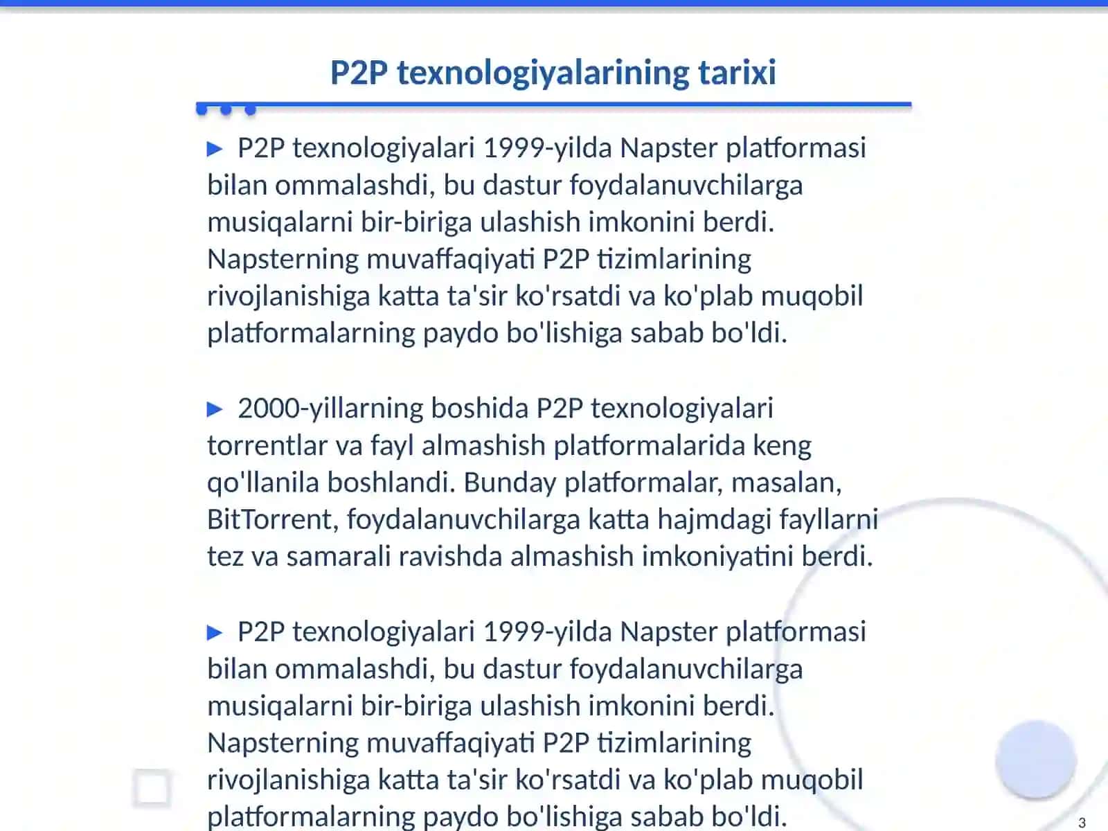 P2P texnologiyalari 3