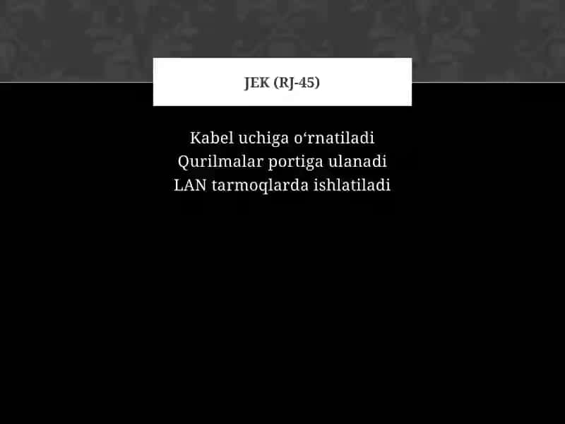 Tarmoq komponentlari 3