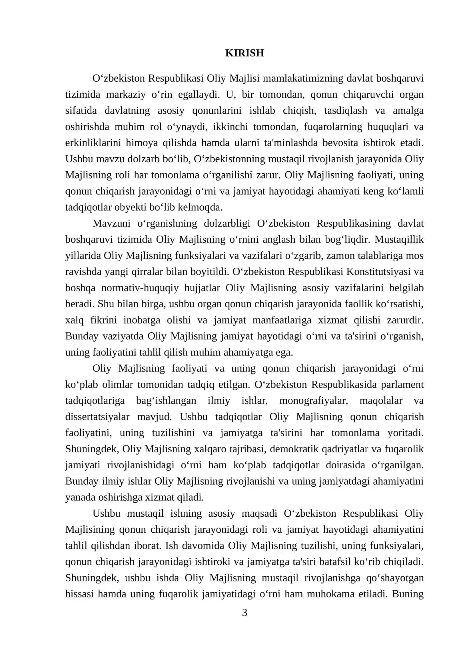 O‘zbekiston Respublikasi Oliy Majlisi 3