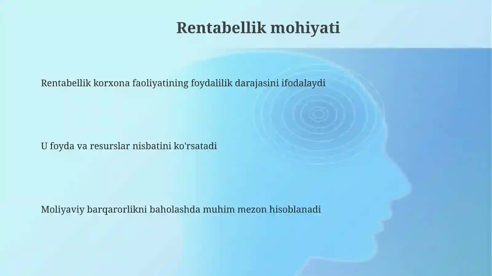 Rentabellik koʻrsatgichlari 3