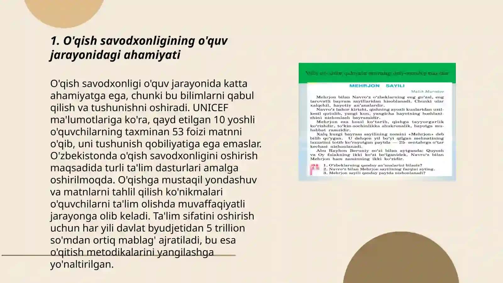 O'qish savodxonligining maqsadi 3