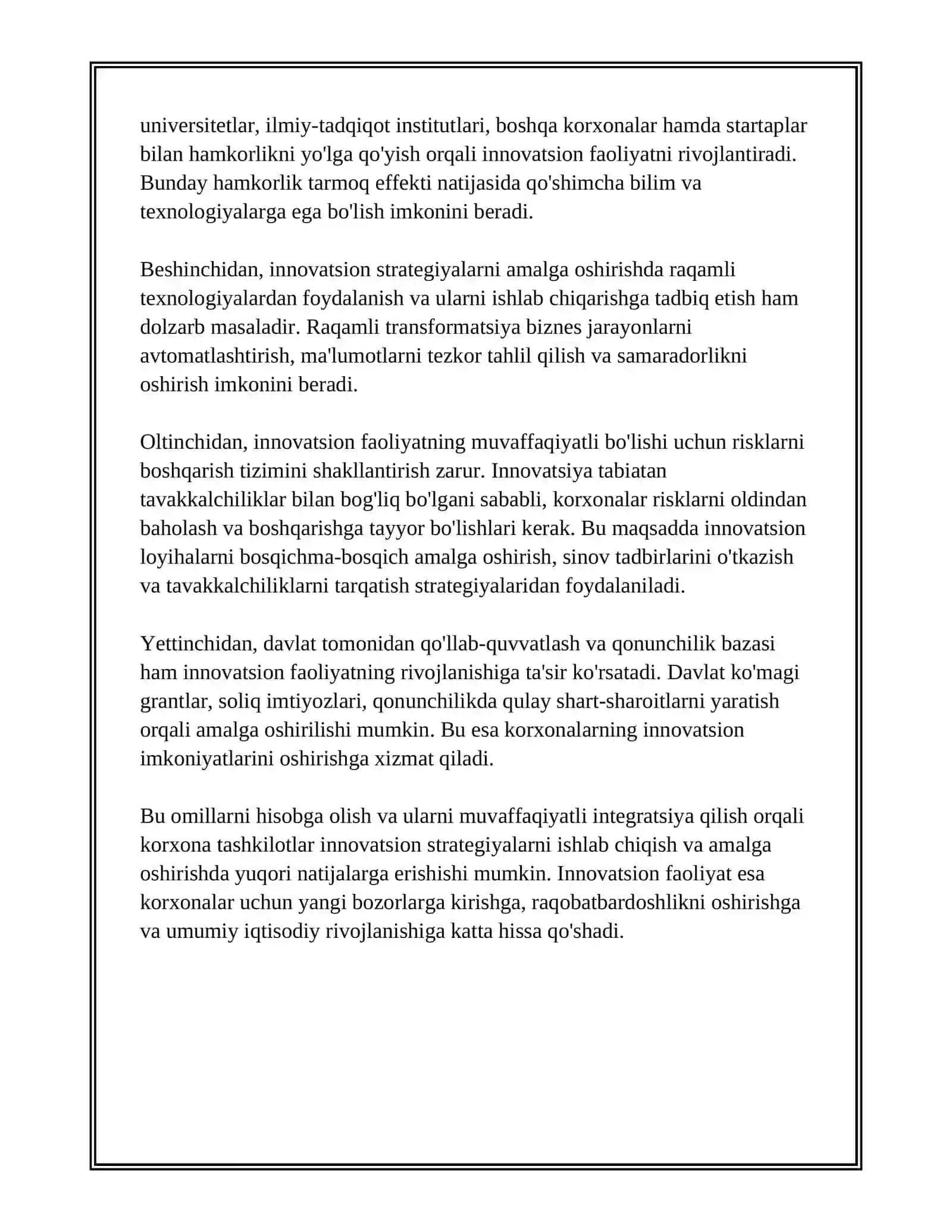 KORXONA TASHKILOTLARNING INNOVATSION FAOLLIGI 3