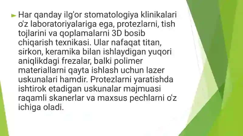 Stomotologiyada texnologiyalarning qo’llanilishi 3