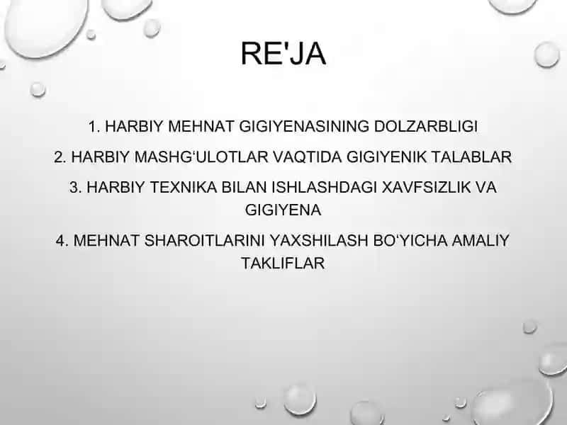 harbiy xizmatchining mehnat sharoiti gigiyenasi 3