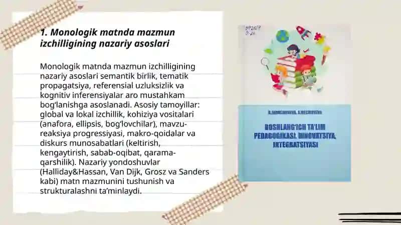 Monologik matnda mazmun izchilligi va ohang 3