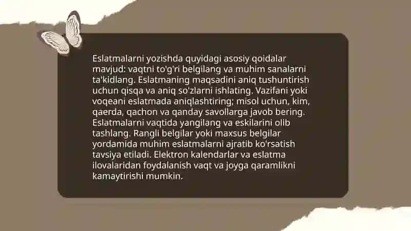 Eslatmalar yozish va ular bilan ishlash 3