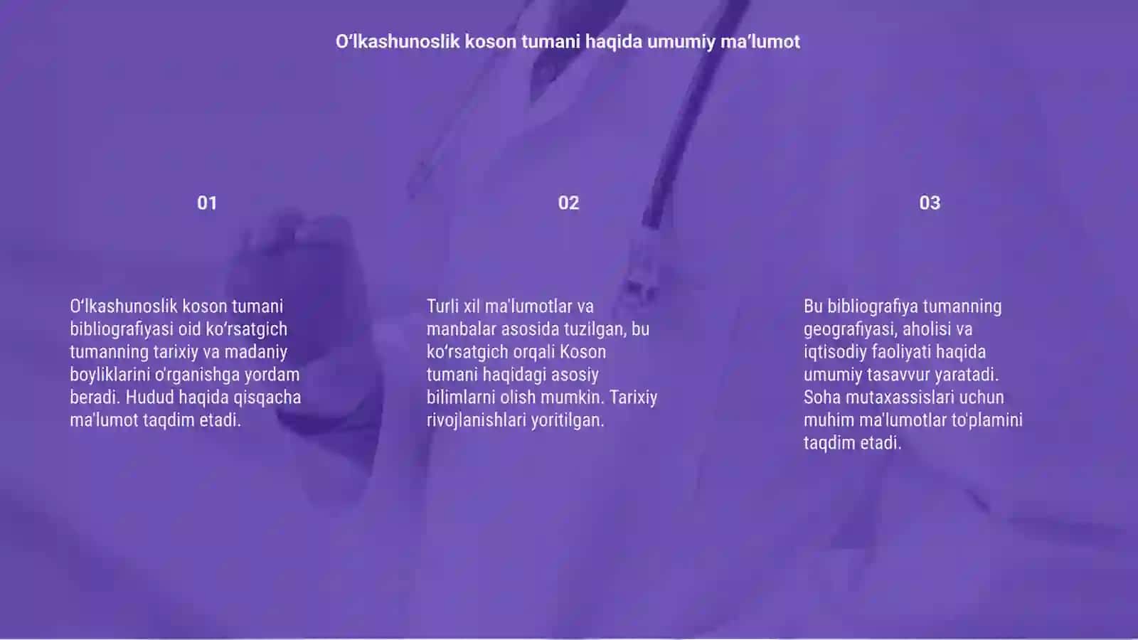 Oʻlkashunoslik koson tumani bibliografiyasi oid koʻrsatgich 3