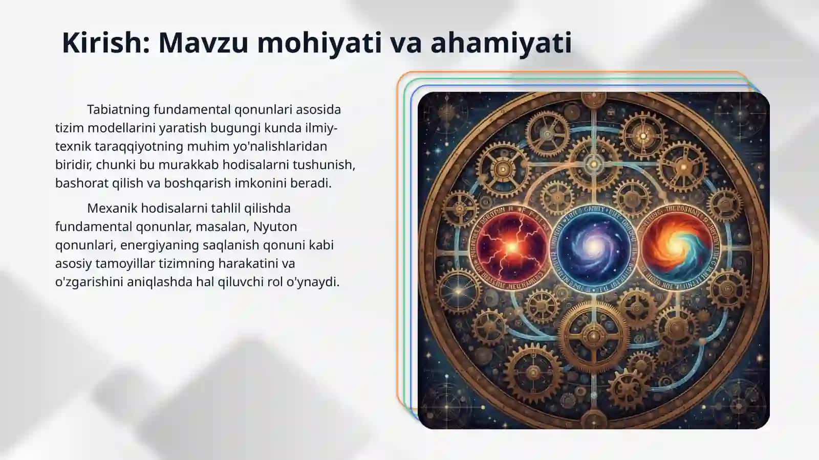 Tabiatning fundamental qonunlaridan modellar yaratish 3