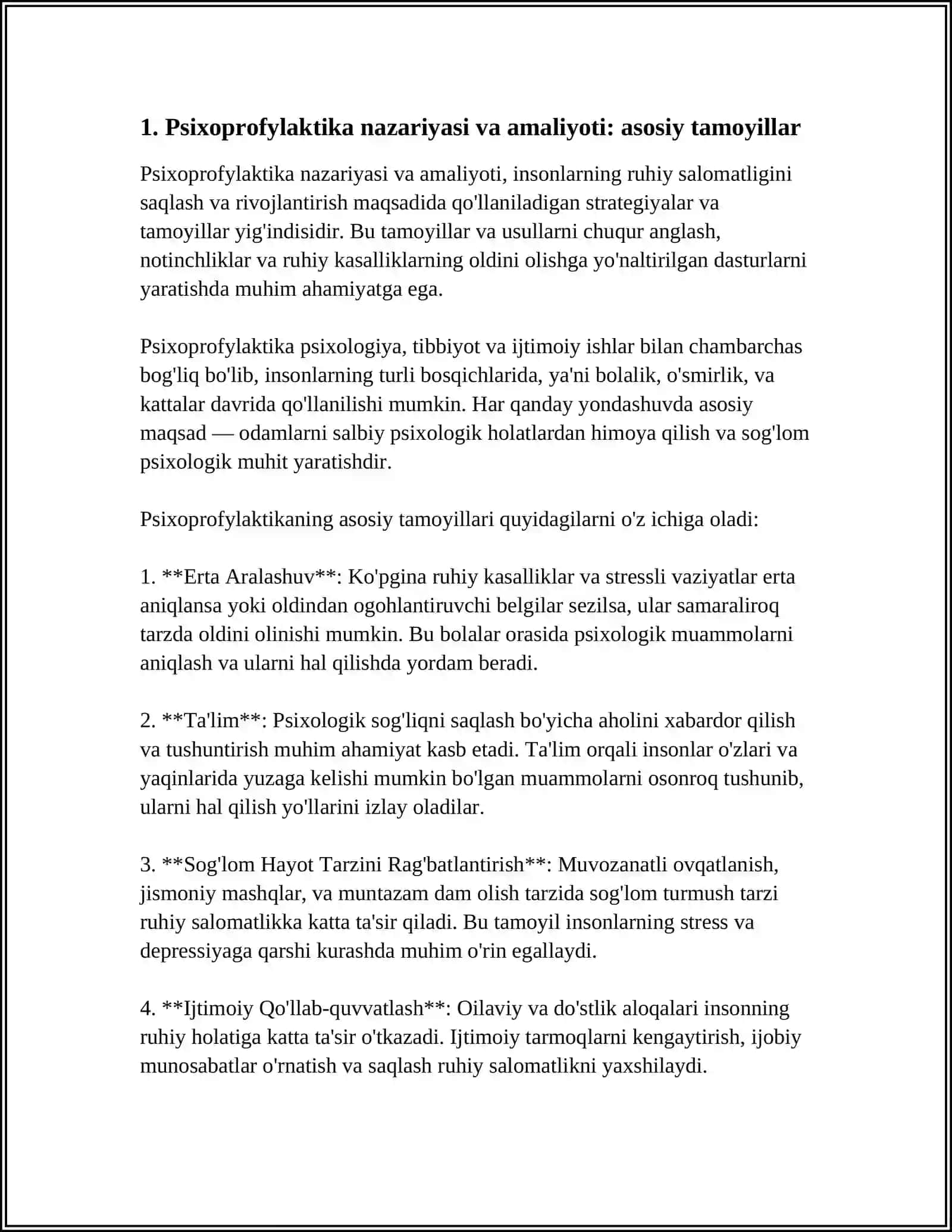 PSIXOPROFILAKTIKA MAVZUSIDA MUSTAQIL ISH 3