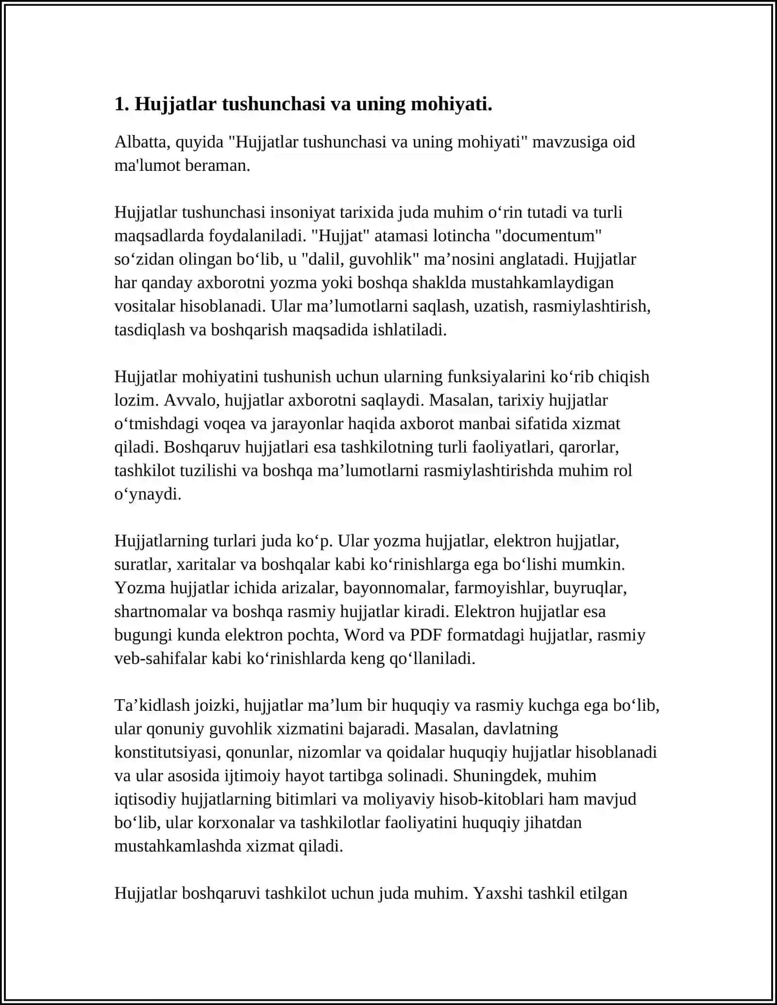 Hujjatlar Tushunchasi va Uning Mohiyati 3