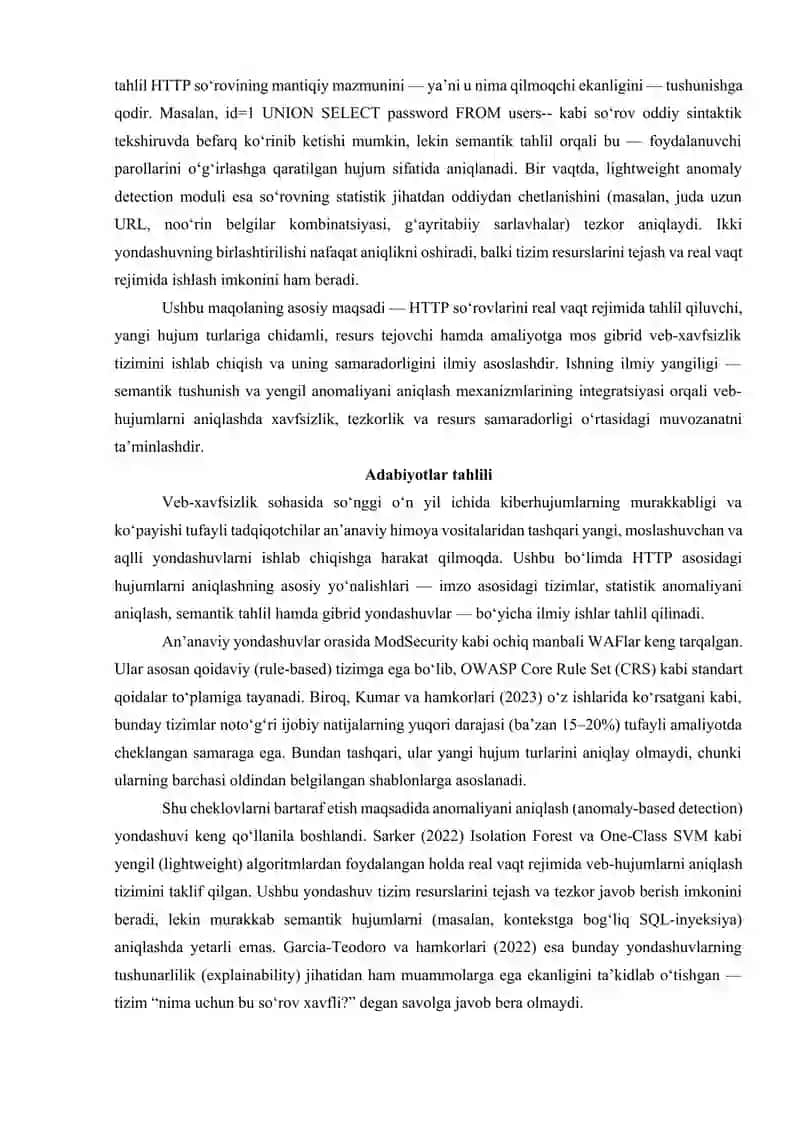 Web ilovalarining zaifliklarini aniqlash usul va vositalar tahlili. 3