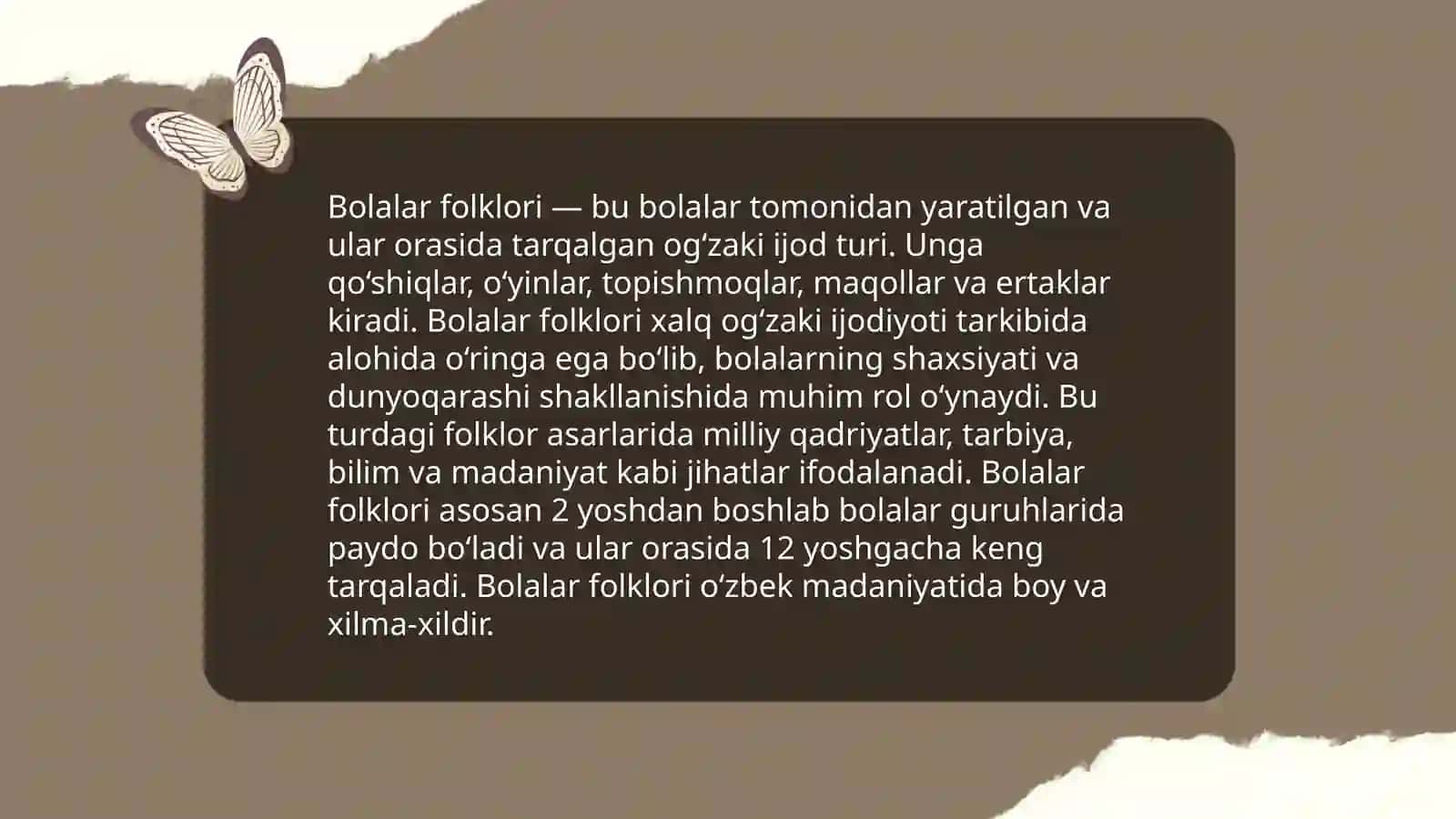 Bolalar folklori va ularning talqinlari, badiiy xususiyatlari 3