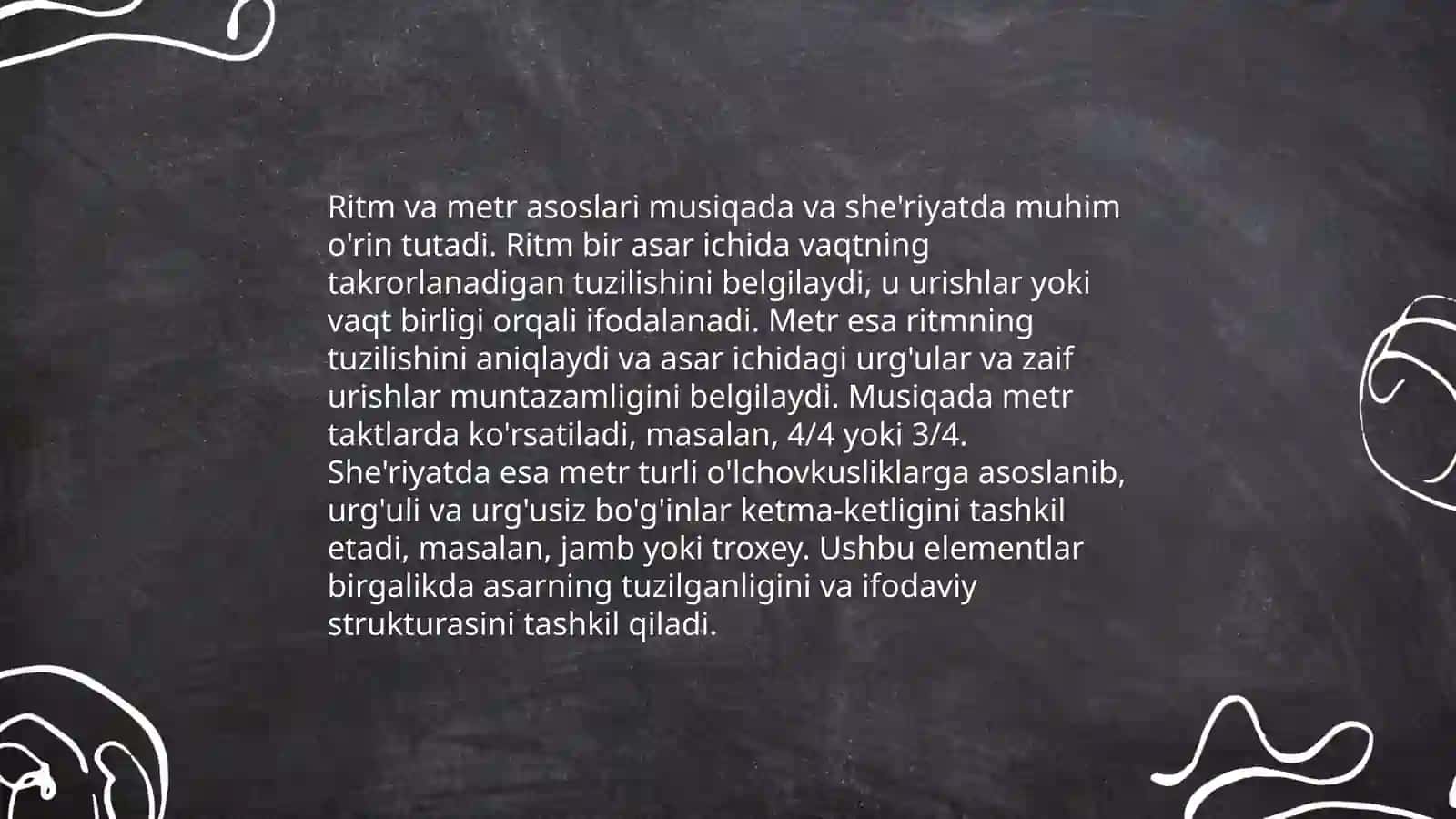 Ritm va metr xissalari va xar hil oʻlchov turlari(oddiy, murakkab, aralash, oʻzgaruvchan) 3