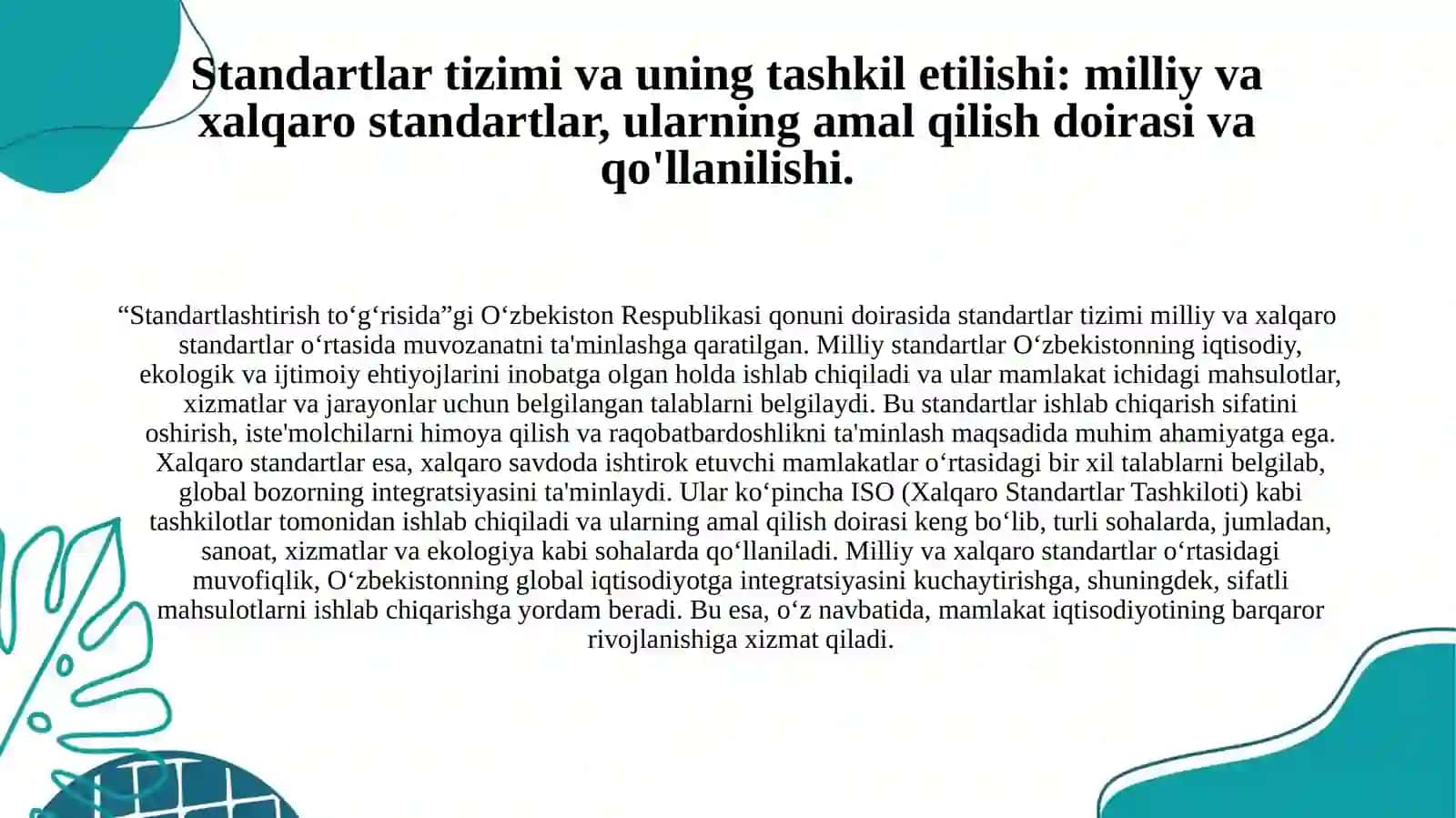 Standartlashtirishto‘g‘risida O‘zbekiston Respublikasi qonuni 3