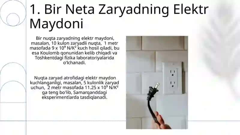 Koulon qonuni va elektr maydoni 3