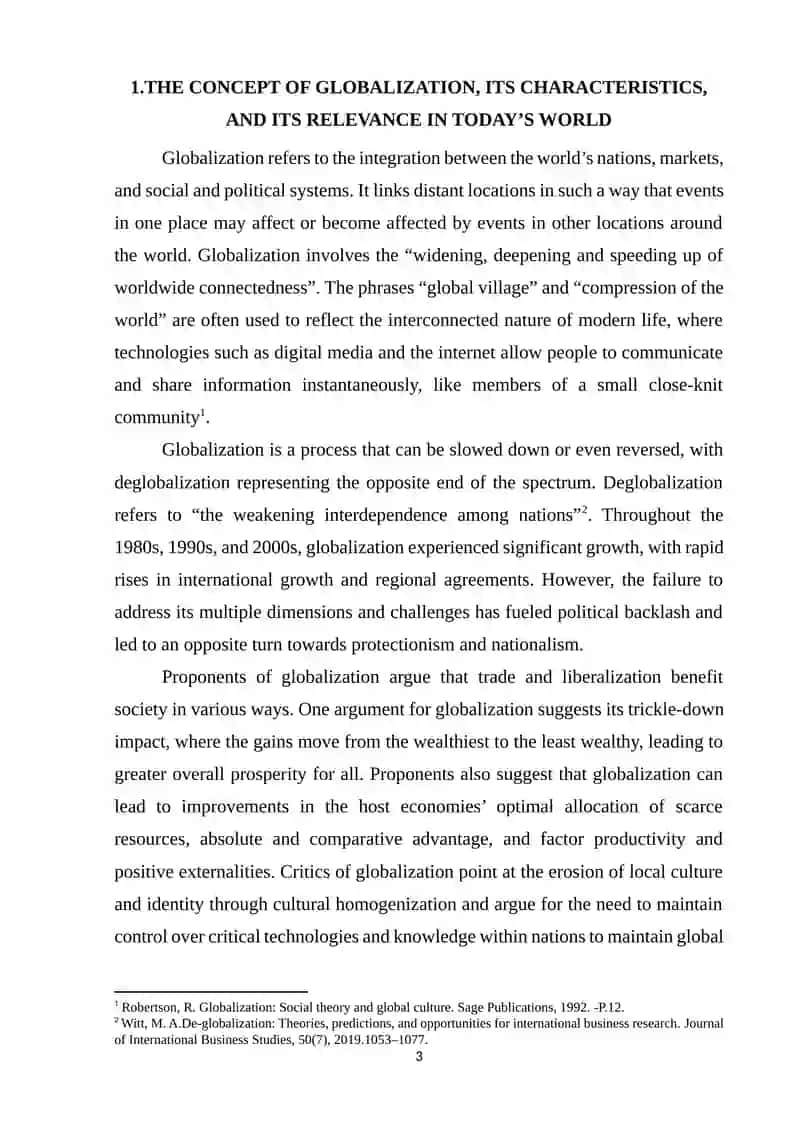GLOBALIZATION AND THE ROLE OF ENGLISH AS A WORLD LANGUAGE 3