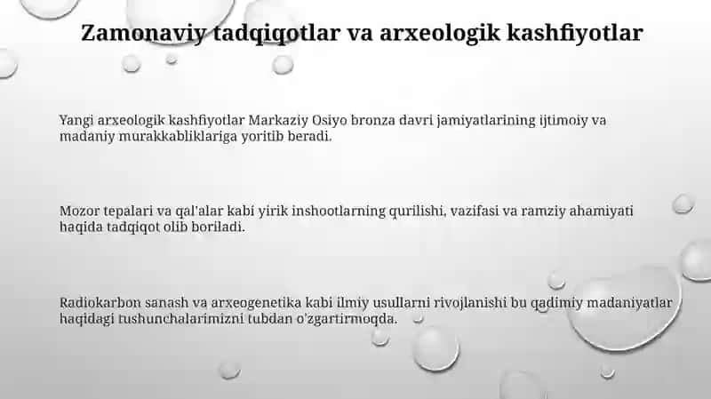 O'rta Osiyo bronza davri yodgorliklari 3