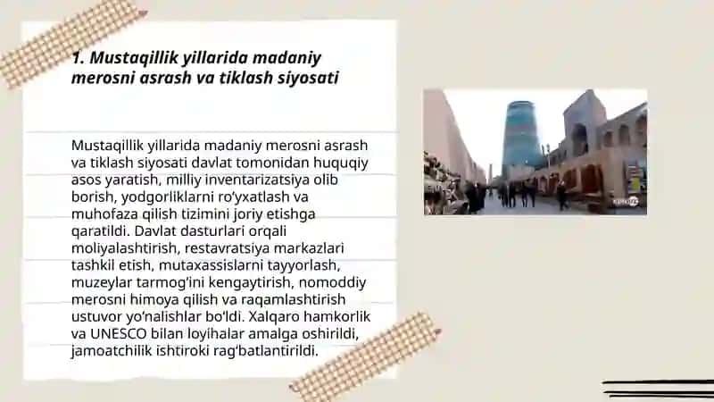 Mustaqillik davrida madaniy merosni tiklash va asrash ishlari 3