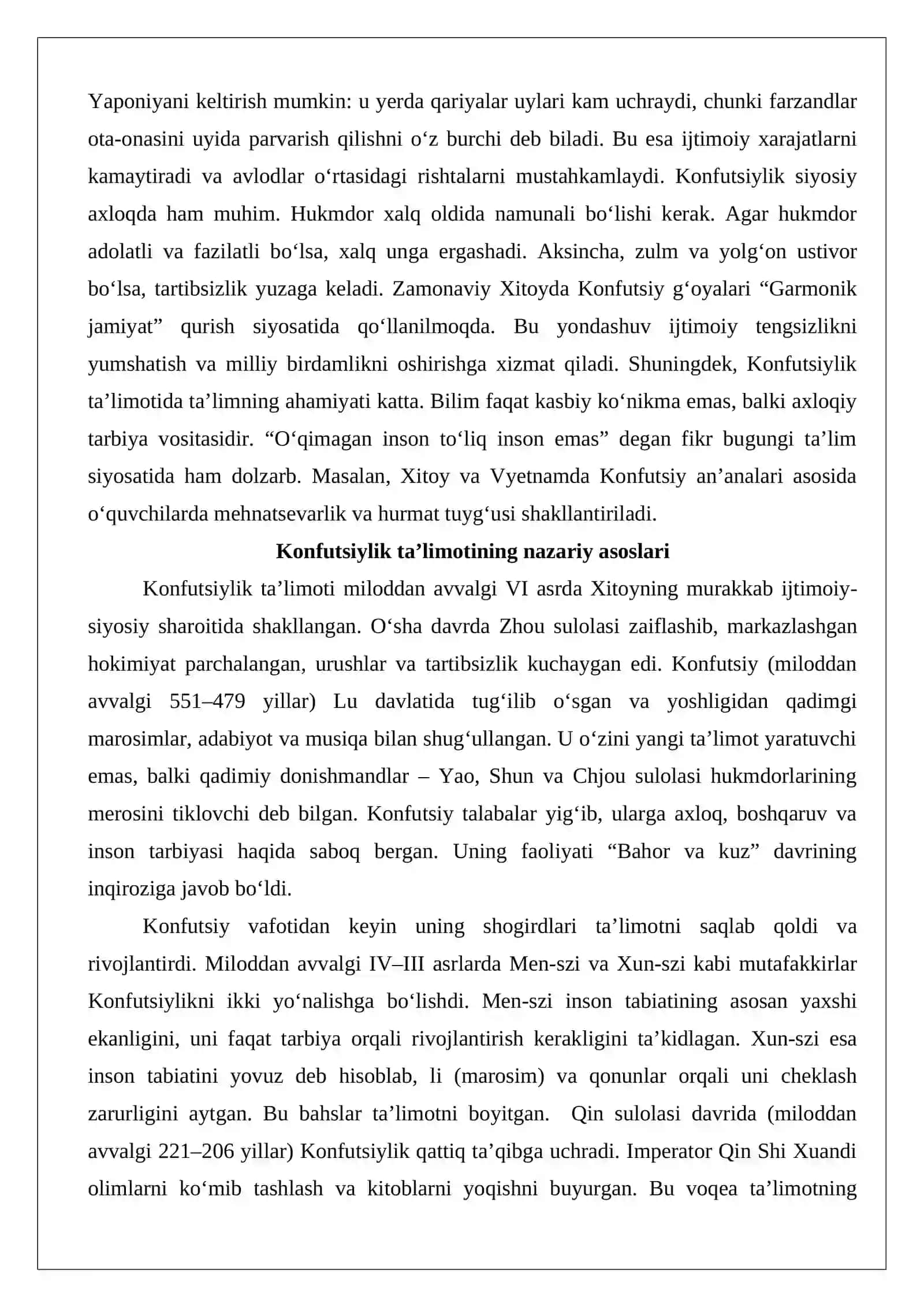Konfutsiylik ta’limotida ijtimoiy-axloqiy masalalar 3
