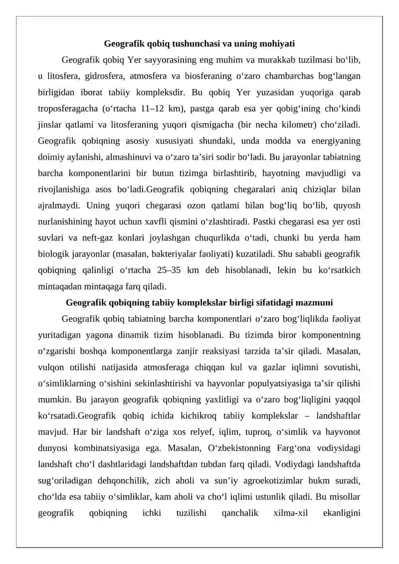 Geografik qobiq va uning tuzilishi 3