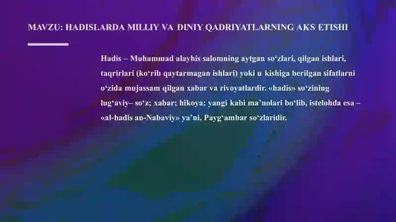 HADISLARDA MILLIY VA DINIY QADRIYATLARNING AKS ETISHI​ 3
