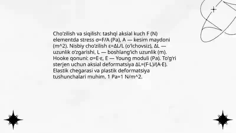 Cho'zilish va siqilish 3