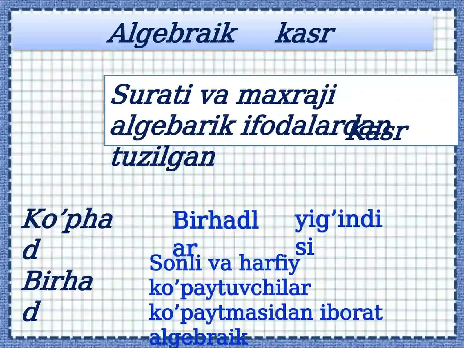 ALGEBARIK KASR 3