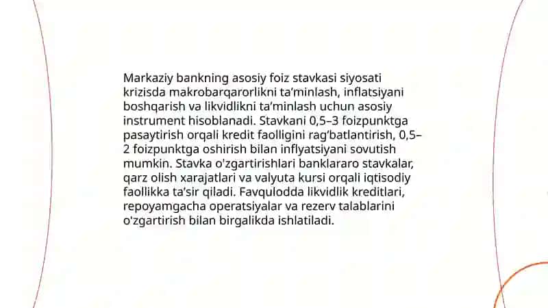 Global moliyaviy-iqtisodiy inqiroz tendensiyalari kuchayayotgan sharoitida davlatning pul-kredit siyosati vpsitalari 3