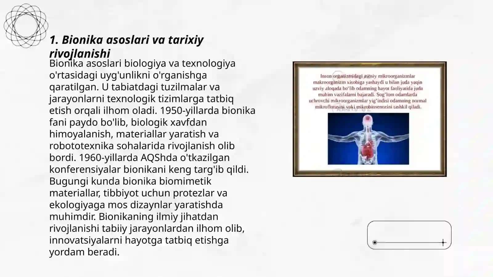 Bionika asoslari va uning inson hayotidagi orni 3