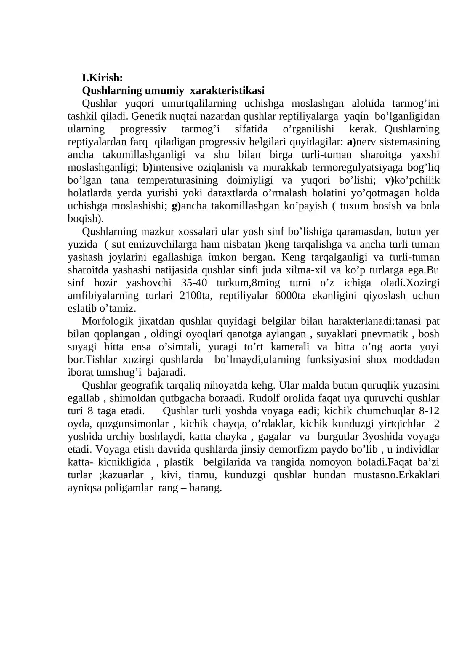 To’tiqushlarning turkumiga kiruvchi qushlar turli-tumanligi va ularning ekologiyasi, geografik tarqalishi 3