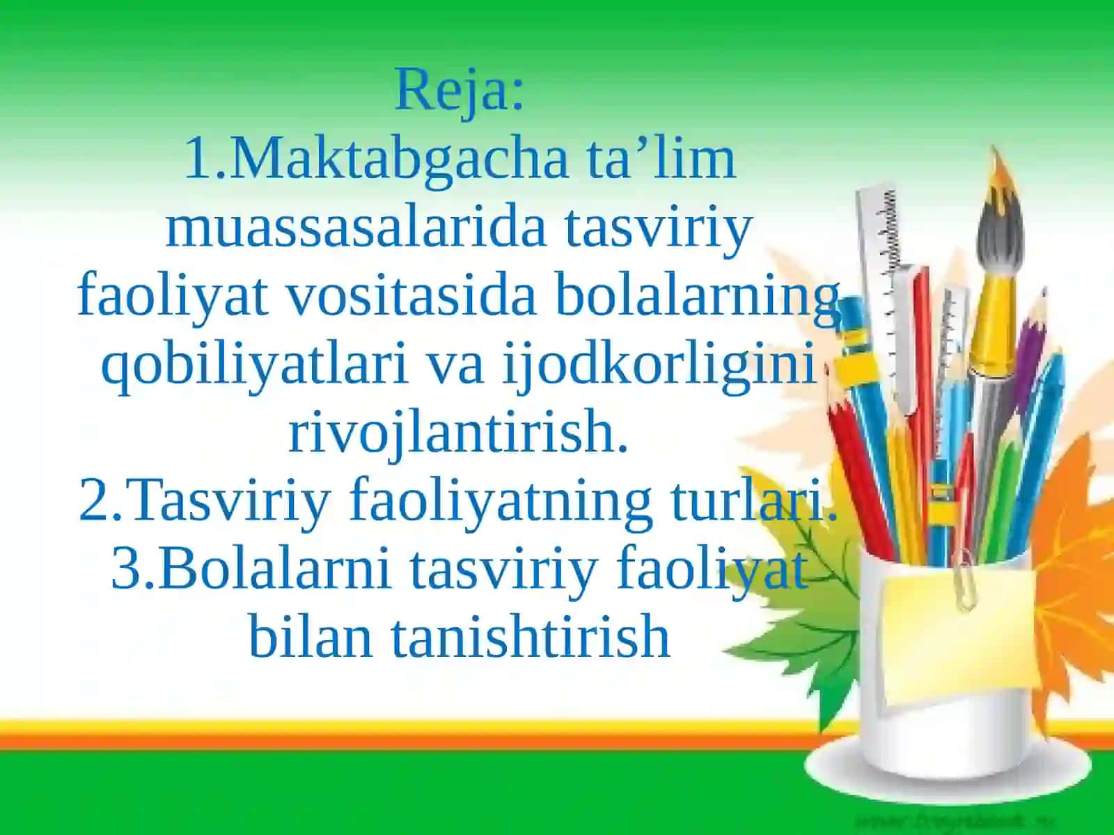 Turli yoshdagi bolalar guruxida tasviriy faoliyatni tashkil qilish 3