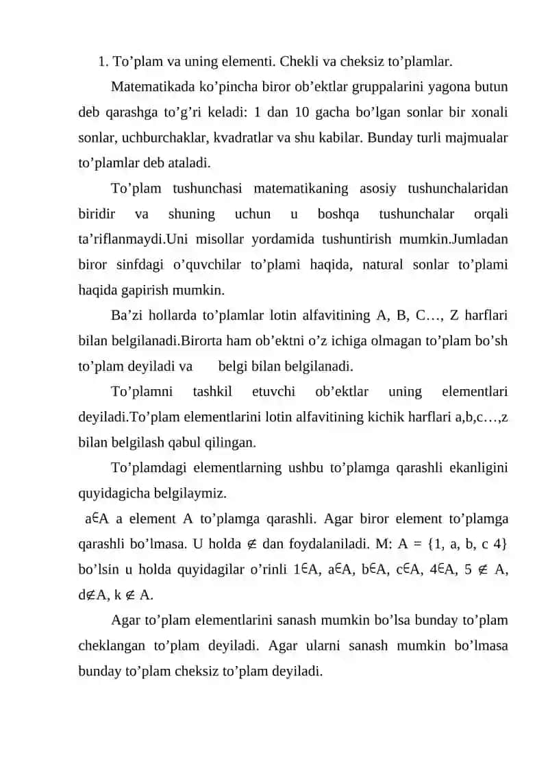 To’plamlarni. Assotsiativlik va komutativlik 3