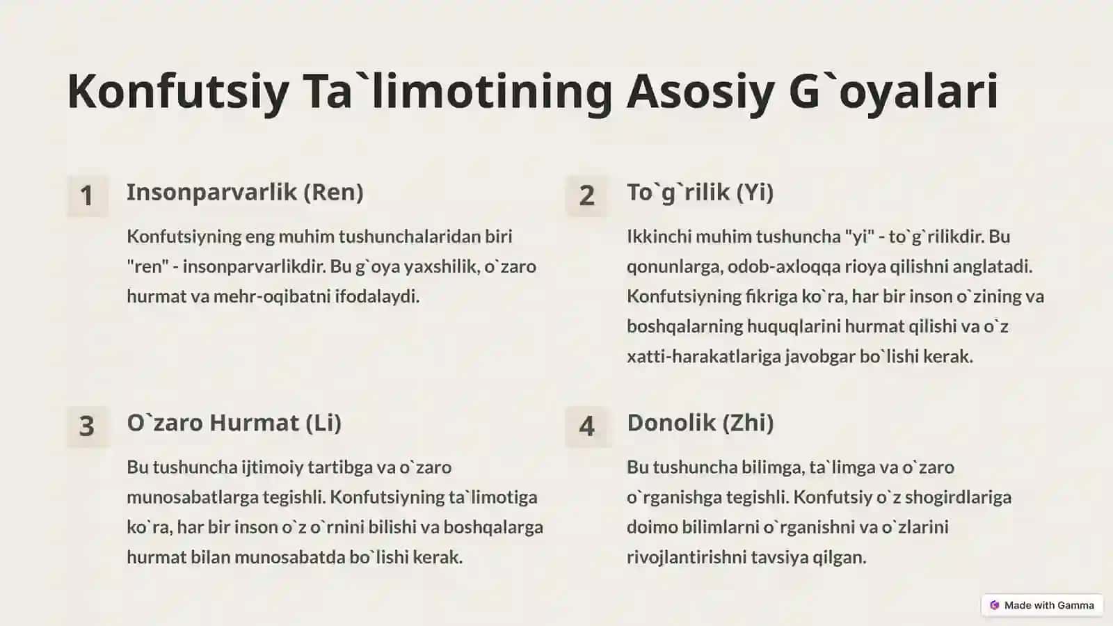 Konfutsiy Ta`limoti: Donolik va Harakat 3