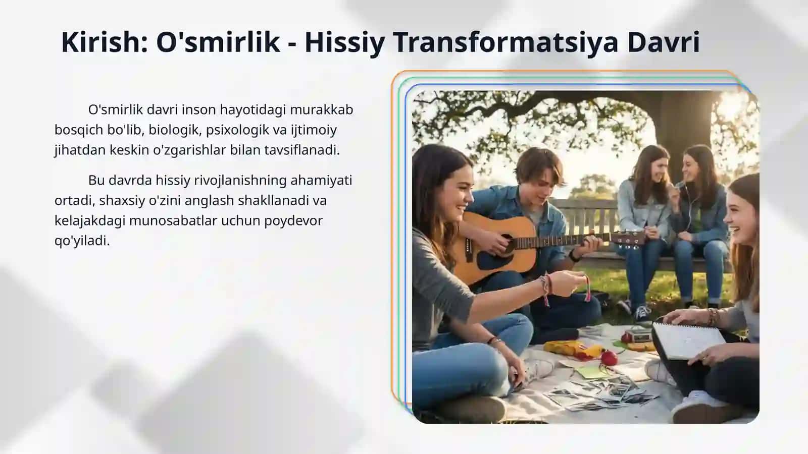 O'smırlarda sevgi va do'stlik hısları. 3