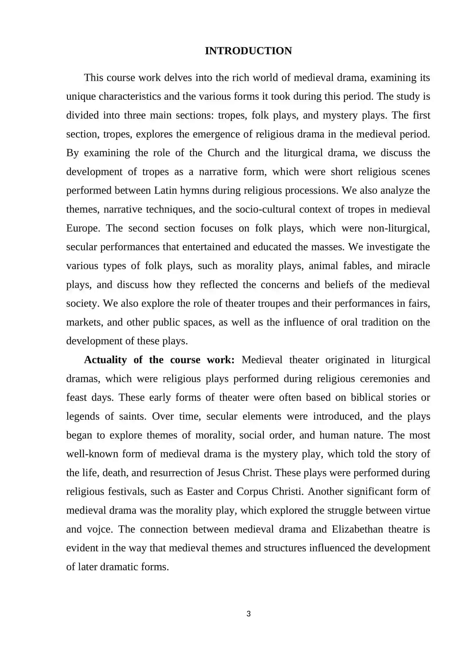 Course Work: The Medieval Drama 3