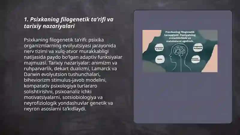 Psixkaning filogenetik taraqqiyoti 3